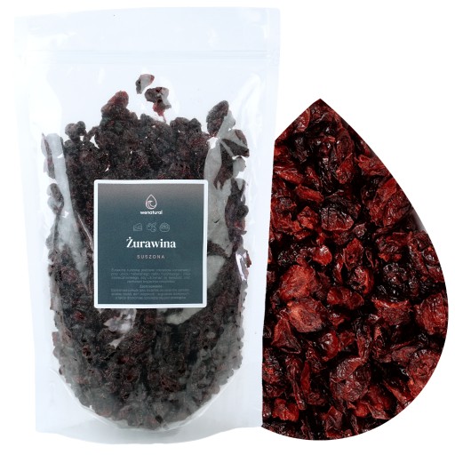 Sušené brusnice 500g Wenatural - USA, VEĽKÉ KÚSKY, PEKNÉ, FLESTY, SLADKÉ