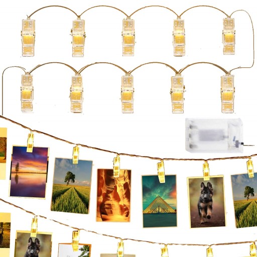 KLIPY NA FOTOLAMPY 10 LED DEKORATÍVNYCH FOTOKLIPOV S KLIPOM