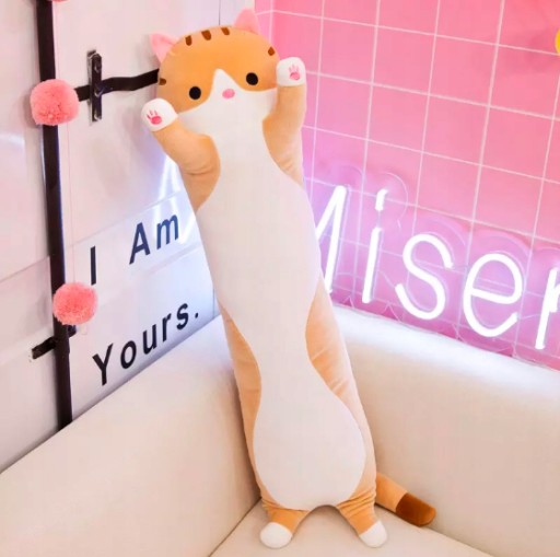 PLYŠOVÝ MASKOT, DLHÝ VANKÚŠ PRE MAČKU, 50 cm