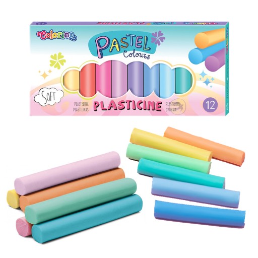 Colorino plastelína, jemná, pastelová, 12 farieb