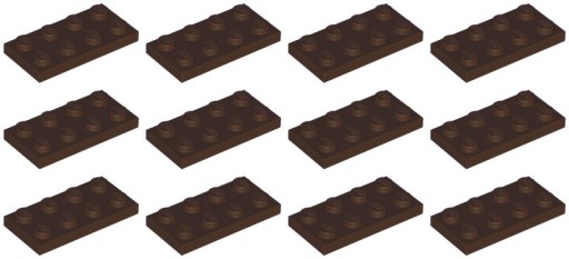 LEGO 3020 TANIER 2x4 tmavohnedá NOVINKA (15g) 12 ks