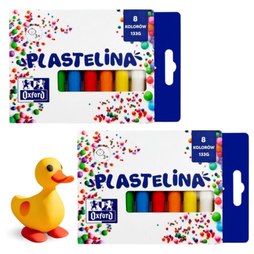 PASTEL OXFORD školská plastelína, okrúhla, 8 farieb, sada 2 kusov