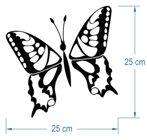 Samolepka na stenu MOTÝĽ 25 cm