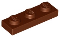 LEGO PLATE 3623 1x3 hnedá NOVINKA (5g) 9 ks.