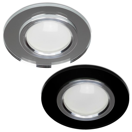 BLACK ROUND GLASS halogénové svietidlo pre LED
