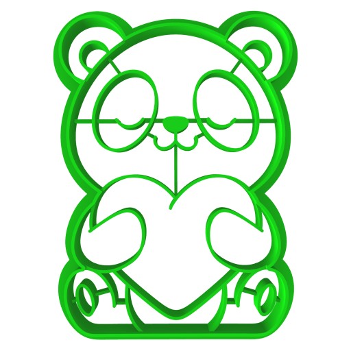 PREMIUM formička Vykrajovačka na perníčky VALENTÍN Srdiečko Panda so srdiečkom 8cm