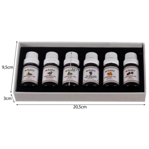 Sada esenciálnych olejov x 6 10 ml Prírodný aromaterapeutický vonný olej