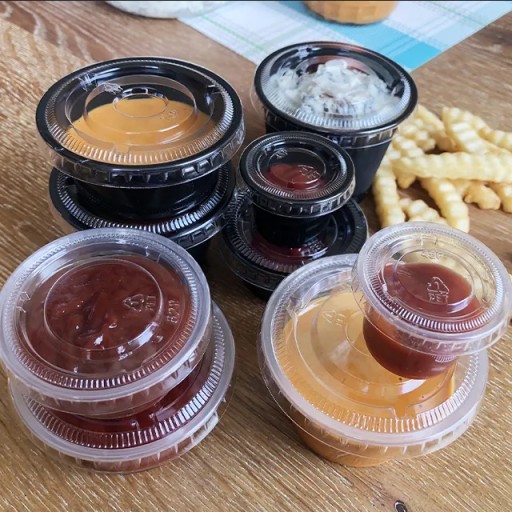 NÁDOBY + viečka NA OMÁČKU DIP DRESSING OMÁČKY 50ml TESNÉ viečko