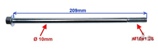 MOTOR ODPRUŽENIE NÁPRAVA M10x210 4T SKÚTER