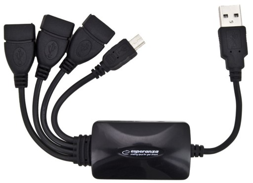 Esperanza EA114 USB hub 3xUSB 2.0 čierny
