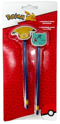 POKEMON ceruza s gumou x2 PIKACHU BULBASAUR SET