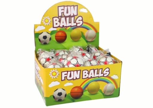 PU futbal s Jojo gumičkou na skákanie, 6 cm, biele hviezdy