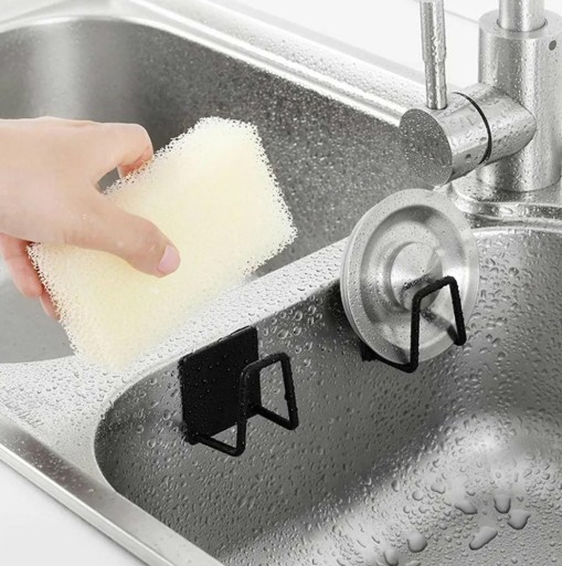 Kovový držiak špongie na stenu kuchynského drezu