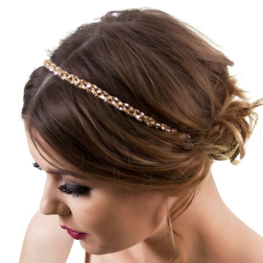 HAIR BAND twist - zlatá farba - na gumičke