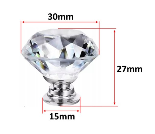 Strieborná nábytková kľučka LOTUSIA nábytková úchytka do zásuvkovej skrinky, 30mm