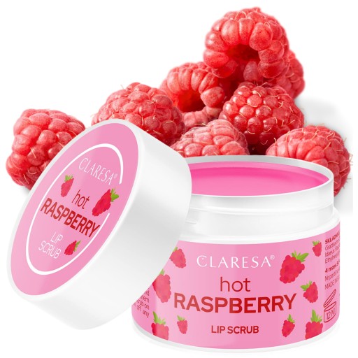 Claresa Cukrový peeling na pery malinové šťavnaté pery HOT RASPBERRY 15g SEOL