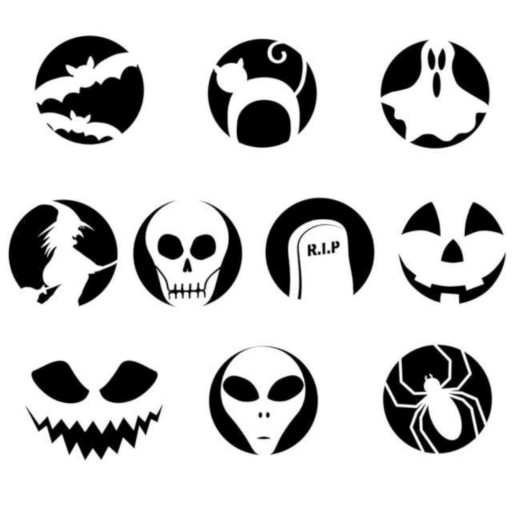 HALLOWEENSKÉ ŠABLÓNY NA VYKRAJOVANIE TEKVINY, sada 10 ks