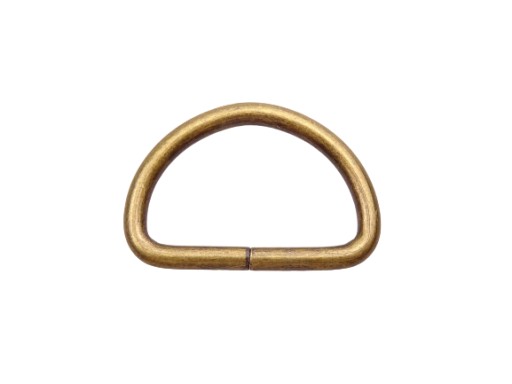 Koženkový polkruh 25 / 15 / 3 mm staré zlato 10 b
