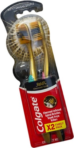 Zubná kefka COLGATE 360° Charcoal Gold duopack SOFT