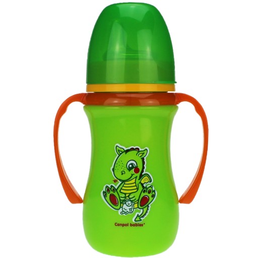 STRIEBORNÝ hrnček na tréningovú fľašu 240 ml 6M+ CANPOL BABIES