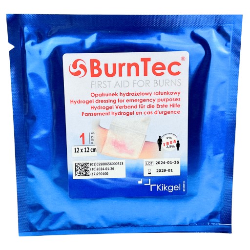 Hydrogélový záchranný obväz 12x12cm BurnTec Kikgel