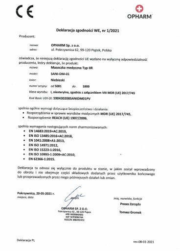 POĽSKÉ CHIRURGICKÉ MASKY MEDICAL IIR MASK