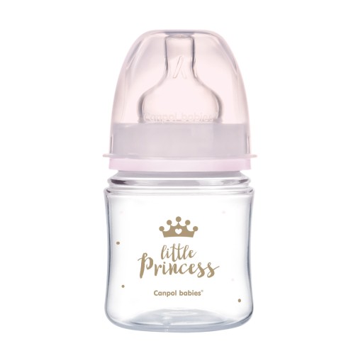 Canpol Baby antikoliková široká fľaša 120 ml ROYAL BABY ružová 35/233