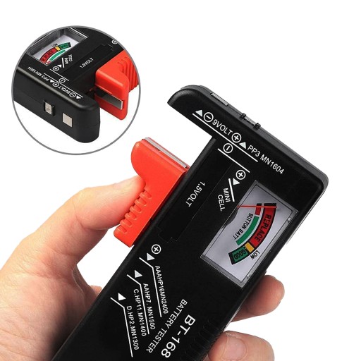 ANALOGOVÝ TESTER BATERIE METER LCD VOLTMETER AA AAA C D 9V