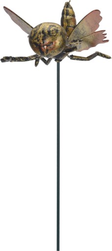Zlatá figúrka hmyzu na tyči Záhradné kvetináče Piku 59 cm