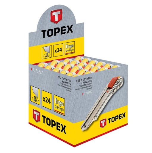 Nôž s 18 mm hliníkovou lámacou čepeľou Topex