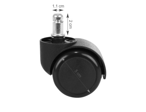 MALATEC Silné gumené kolieska na stoličku 5ks 11mm