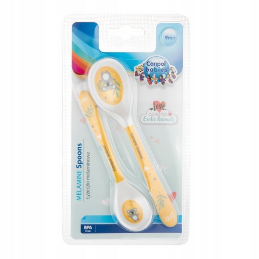 Canpol Melamínové lyžičky a príbory pre deti, žlté