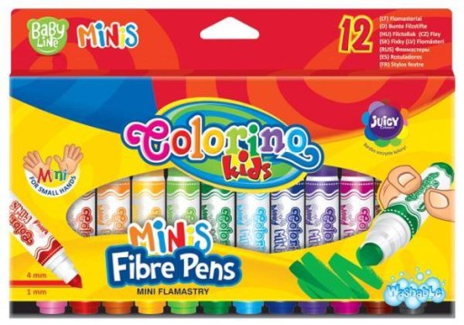 Umývateľné fixky 12 farieb Mini Colorino Kids