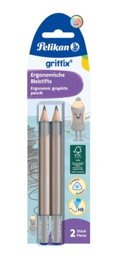 Hrubá trojuholníková ceruzka Jumbo Griffix HB 2ks PELIKAN