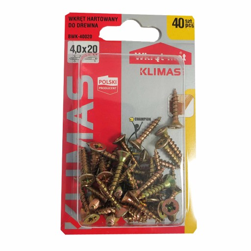 SKRUTKY DO DREVENÉHO NÁBYTKU SKRUTKY MET 4,0x20 mm 40 ks
