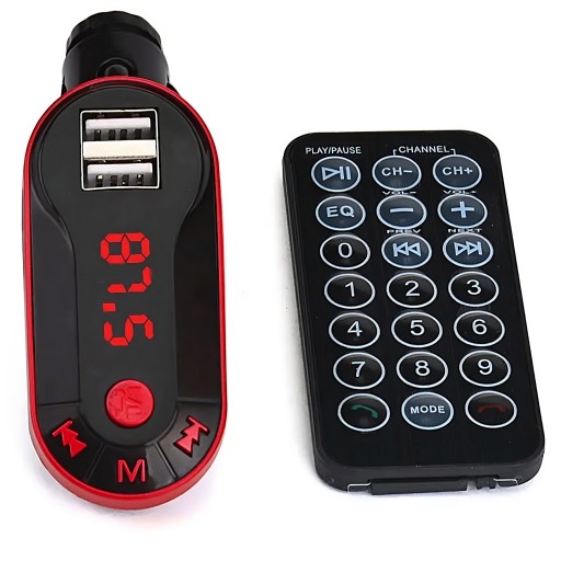 FM BLUETOOTH VYSIELAČ MP3 NABÍJAČKA 2XUSB SD LCD