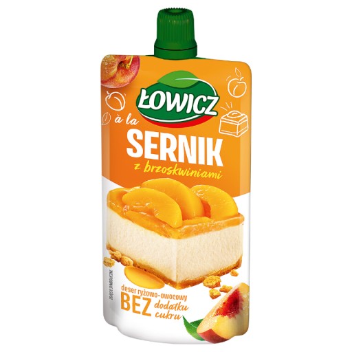 Ryža a ovocná pena Dezert A'la Cheesecake s broskyňami 100g Łowicz
