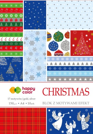 VIANOČNÝ blok s efektmi, 150 g/m2, A4, 10 listov, 1