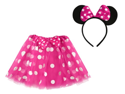 SUKŇA MINNIE MOUSE, SÚPRAVA PÁSKOV FUCHSIA
