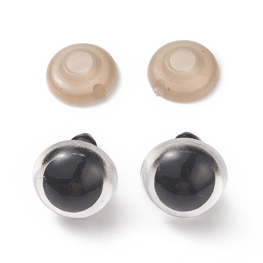Oči pre hračky maskota so závitom a svorkou 10 párov 14 mm čierna priehľadná
