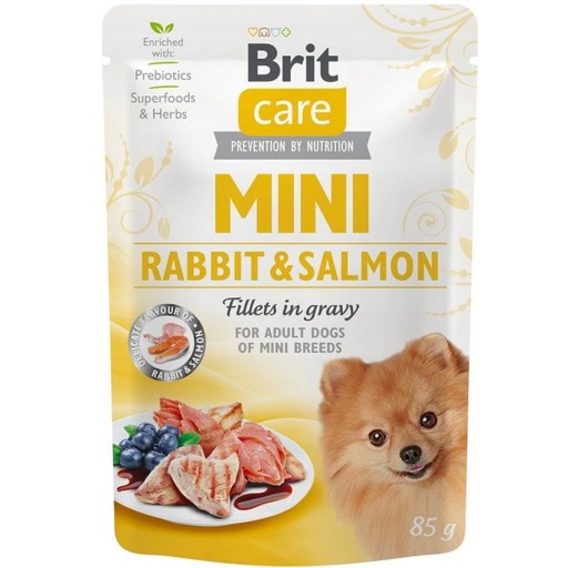 Brit Dog Mini mokrý králik a losos 85g maltézsky