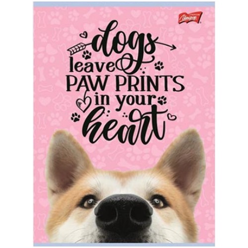 A5 TROJRIADKOVÝ FAREBNÝ ZÁPISNÍK, 16 STR. LAMINOVANÝ DOG DOG MIX UNIPAP