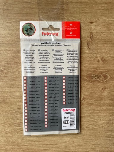 Samolepiaca plstená podložka 38mm 8 ks