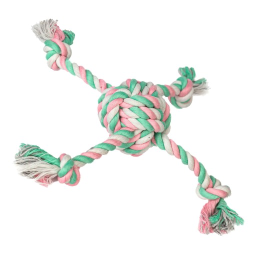 Hračka pre psa SZARPAK ROPE pletená loptička 6,5cm x 32cm BAVLNA