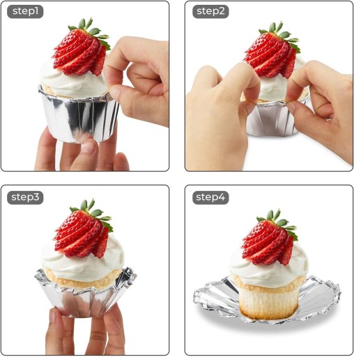 Okrúhle hliníkové formy na pečenie muffinov, STRIEBORNÉ, 20 ks