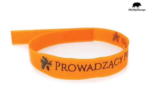 Výstražný náramok pre POĽOVNÍKA, vyšívaný nápisom HUNTING LEAD