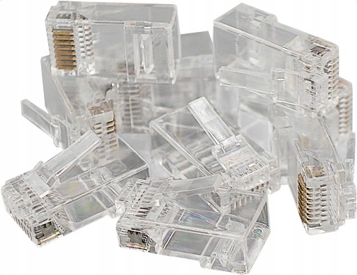 10x zástrčky, konektory, RJ45 terminály, Pass-Through RJ kategórie 6 do UTP LAN kábla, 10 ks.
