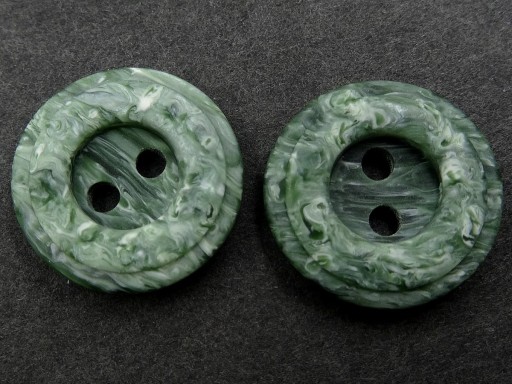 15mm Ozdobné gombíky 12 kusov farba ZELENÁ/BIELA MELANGE K747 15005
