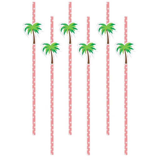 Narodeninové slamky PALMS Hawaiian Party 6 ks