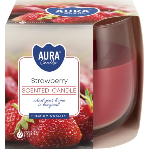 Vonná sviečka BISPOL Aura 24H STRAWBERRY v skle